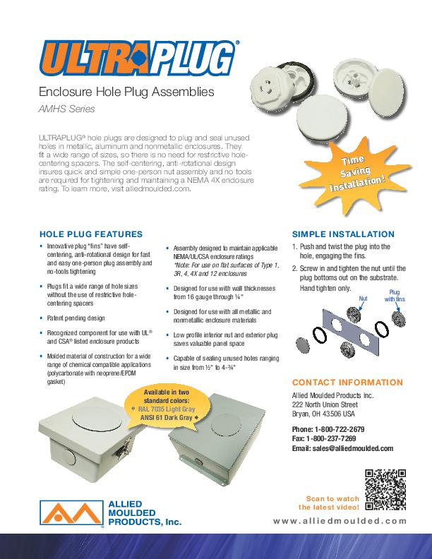 ULTRAPLUG Hole Plugs Product Bulletin 2015